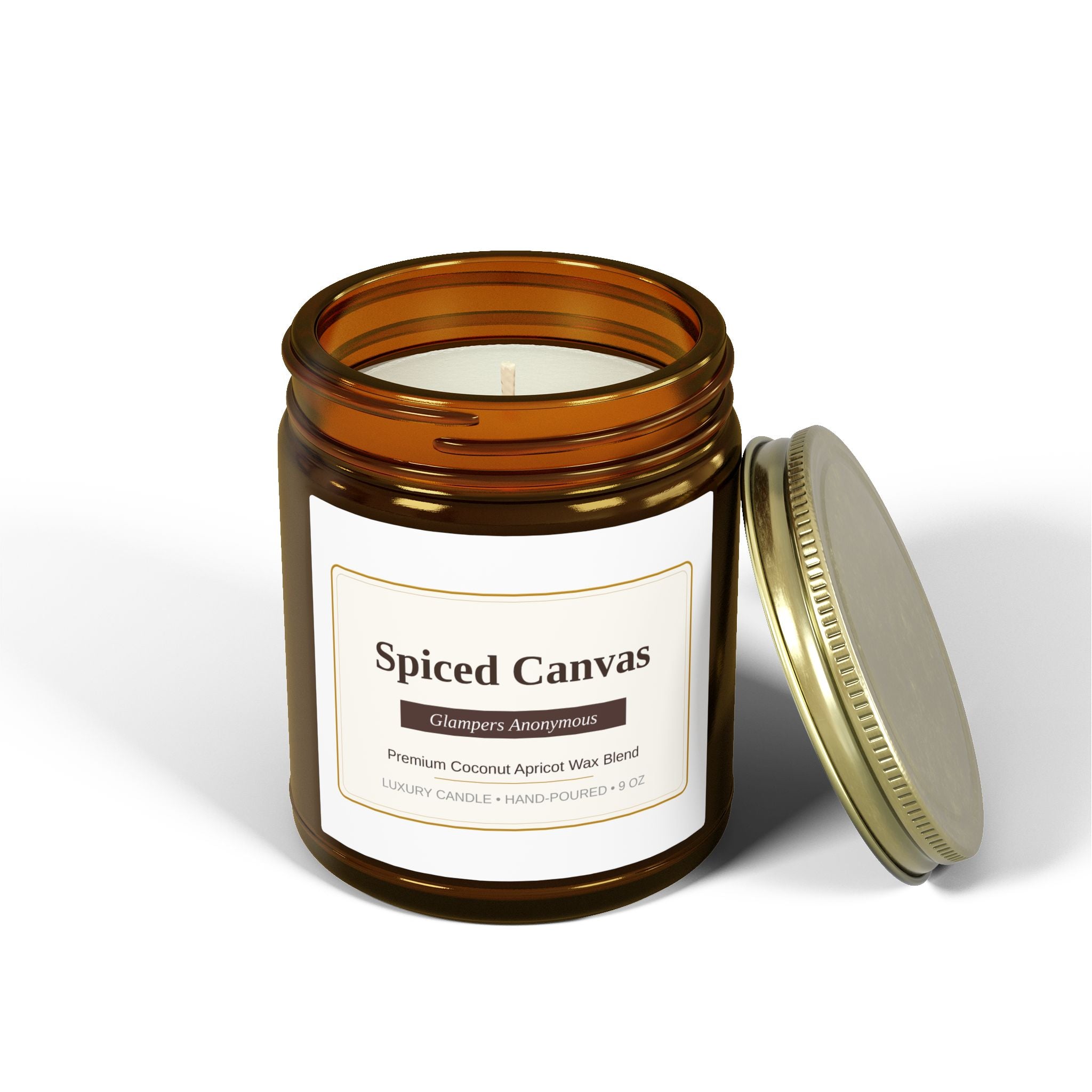 Spiced Canvas Non-toxic Scented Candle | Cinnamon Chai Scent Jar Candle 9 oz