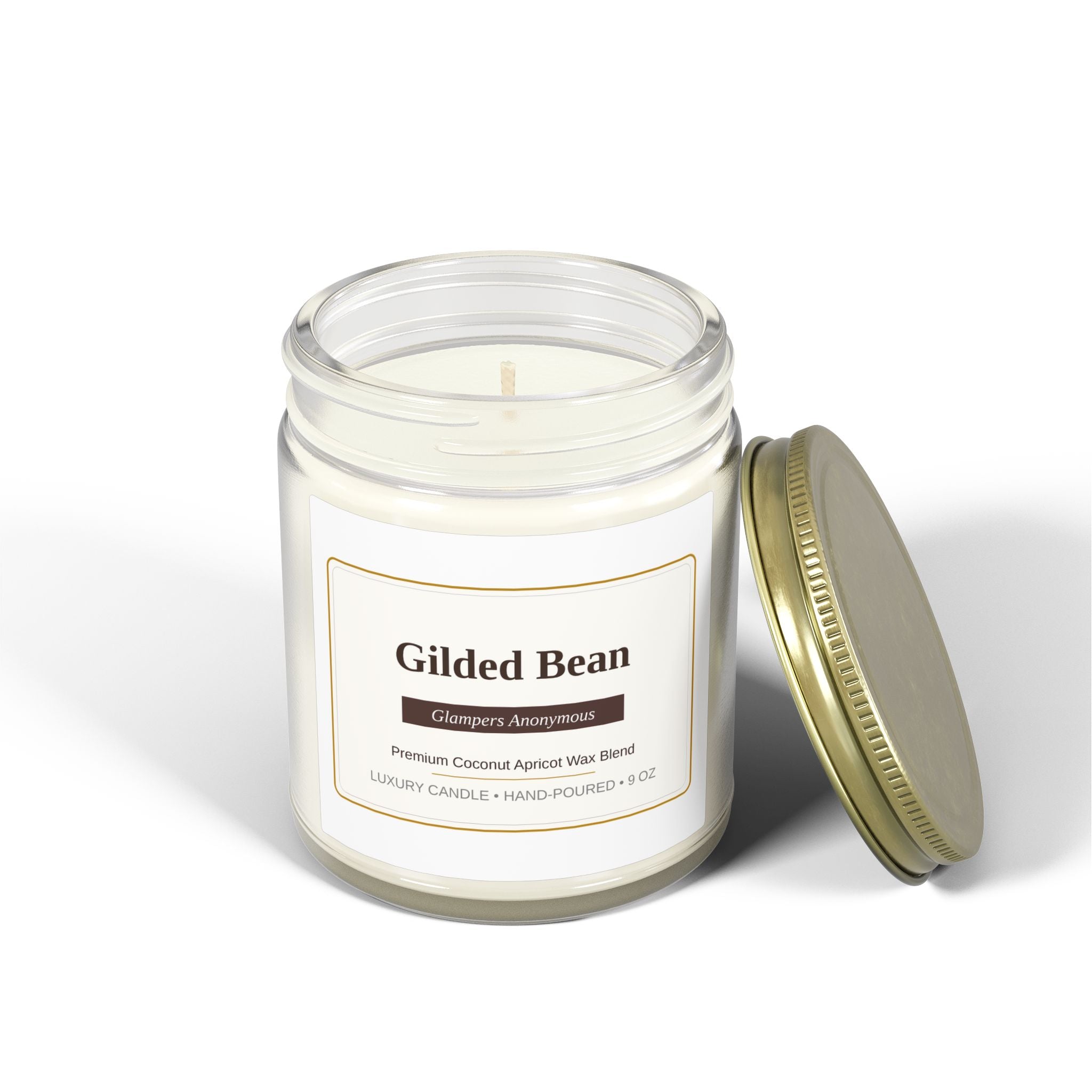 Gilded Bean  Scented Candle | Vanilla Jar Candle 9 oz