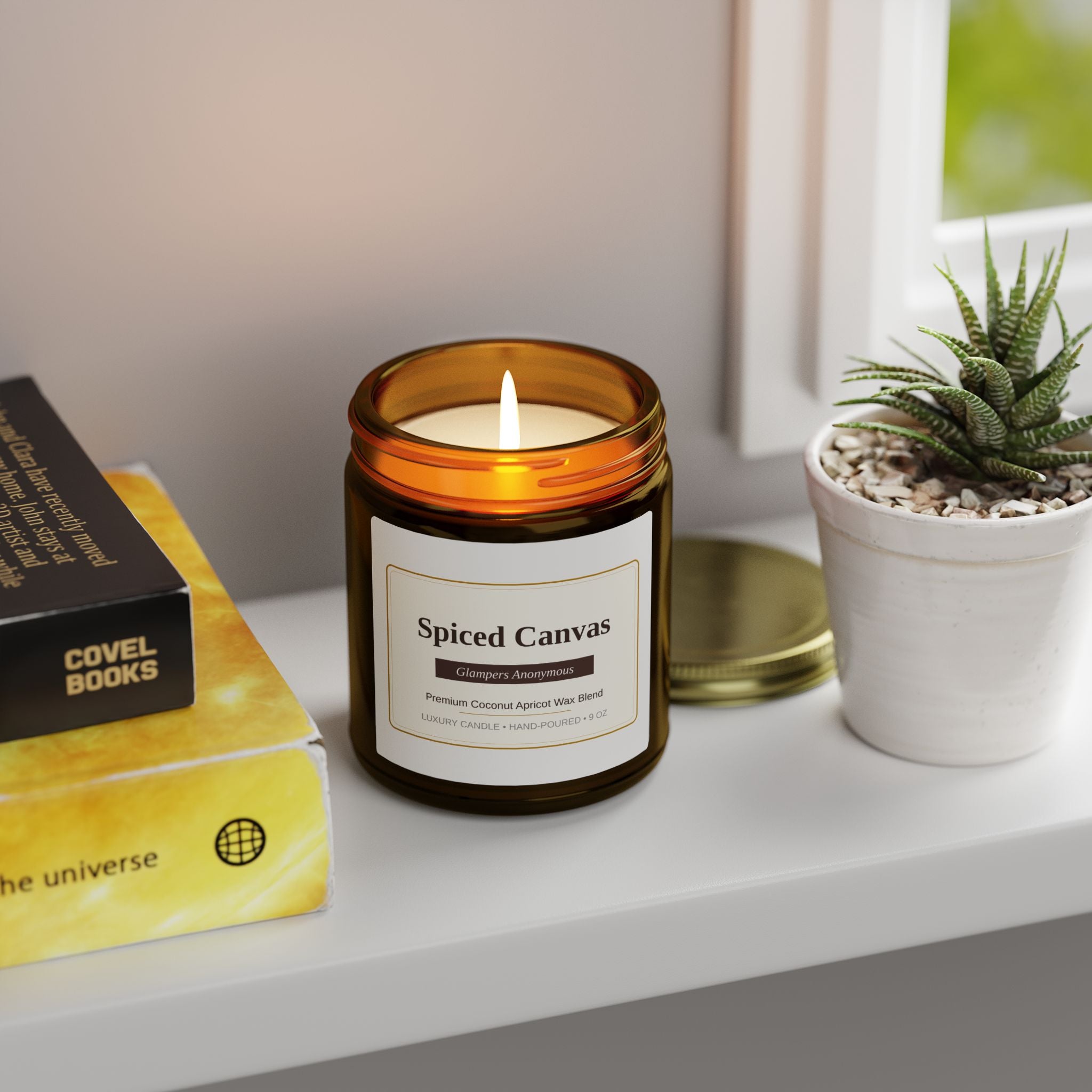 Spiced Canvas Non-toxic Scented Candle | Cinnamon Chai Scent Jar Candle 9 oz