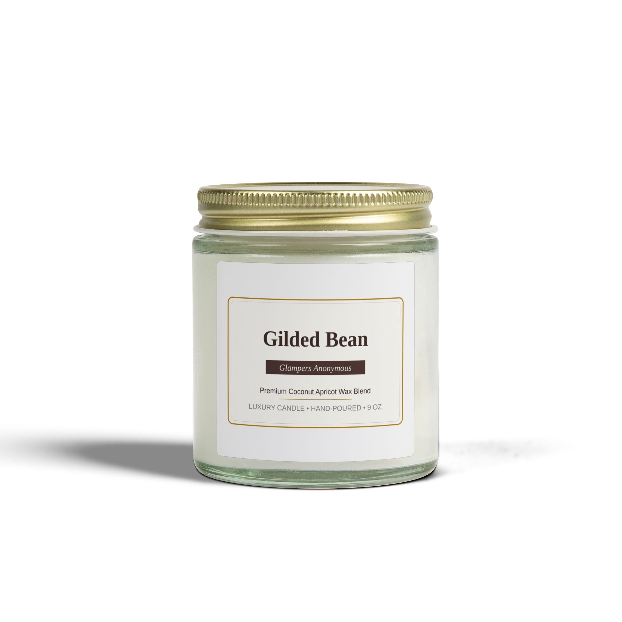 Gilded Bean  Scented Candle | Vanilla Jar Candle 9 oz