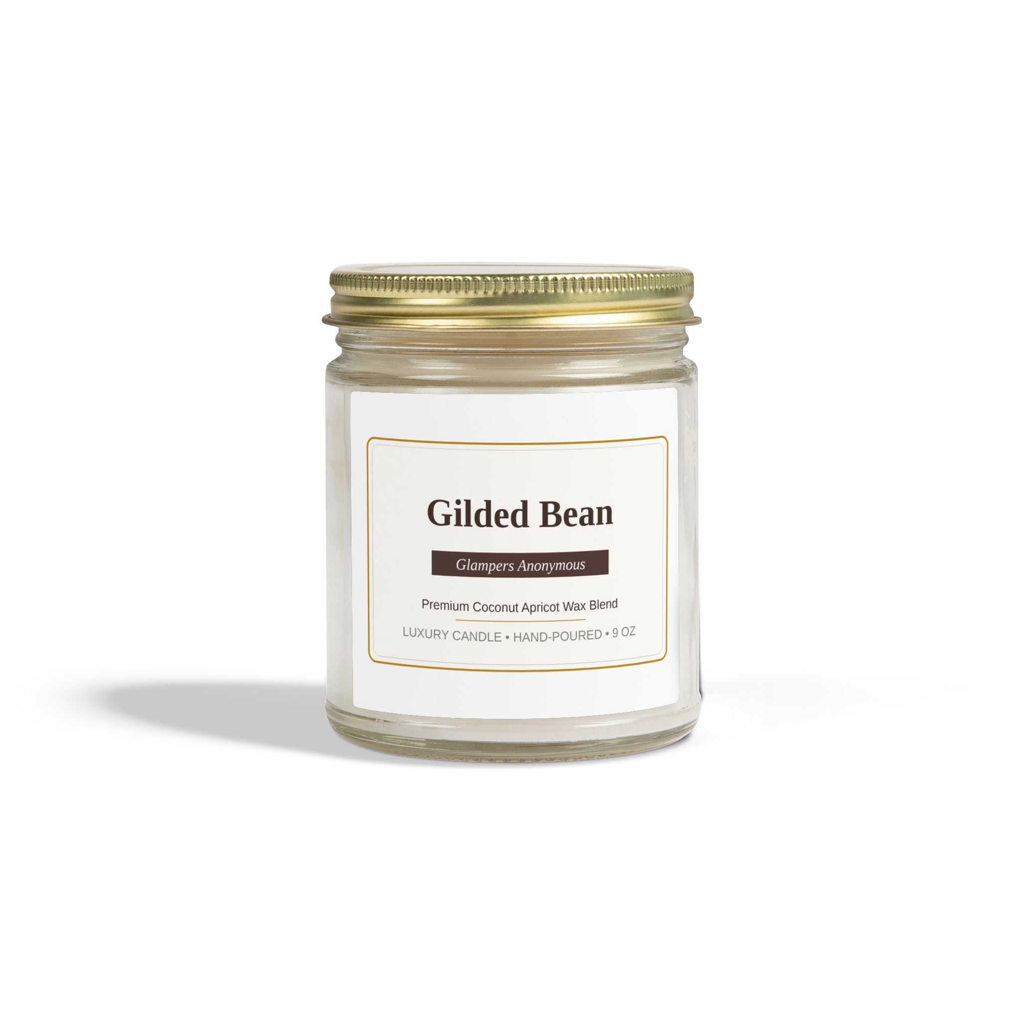 Gilded Bean  Scented Candle | Vanilla Jar Candle 9 oz