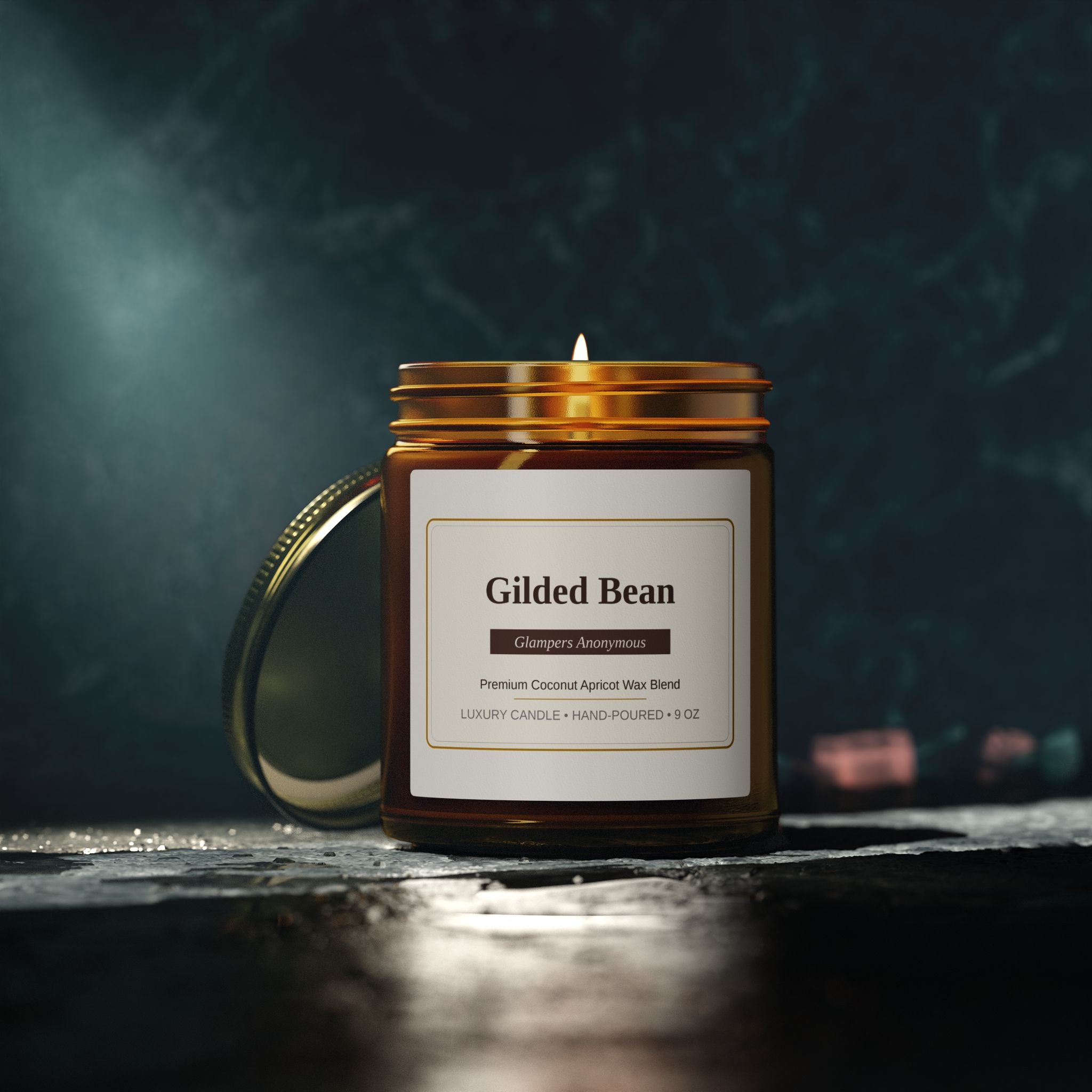 Gilded Bean  Scented Candle | Vanilla Jar Candle 9 oz