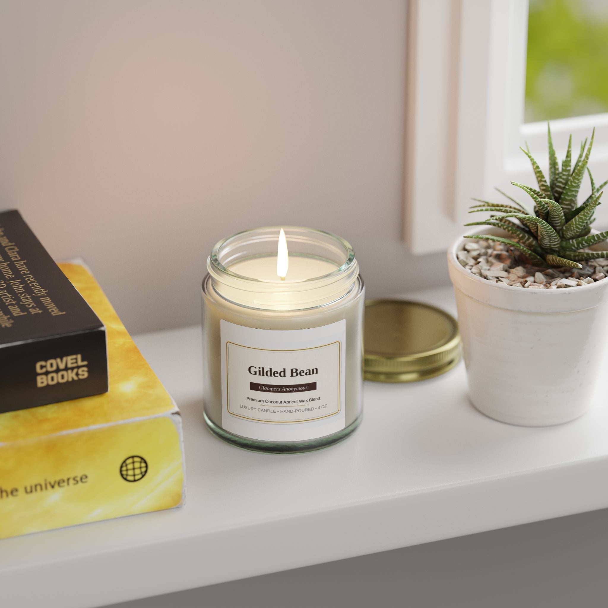 Gilded Bean  Scented Candle | Vanilla Jar Candle 4 oz