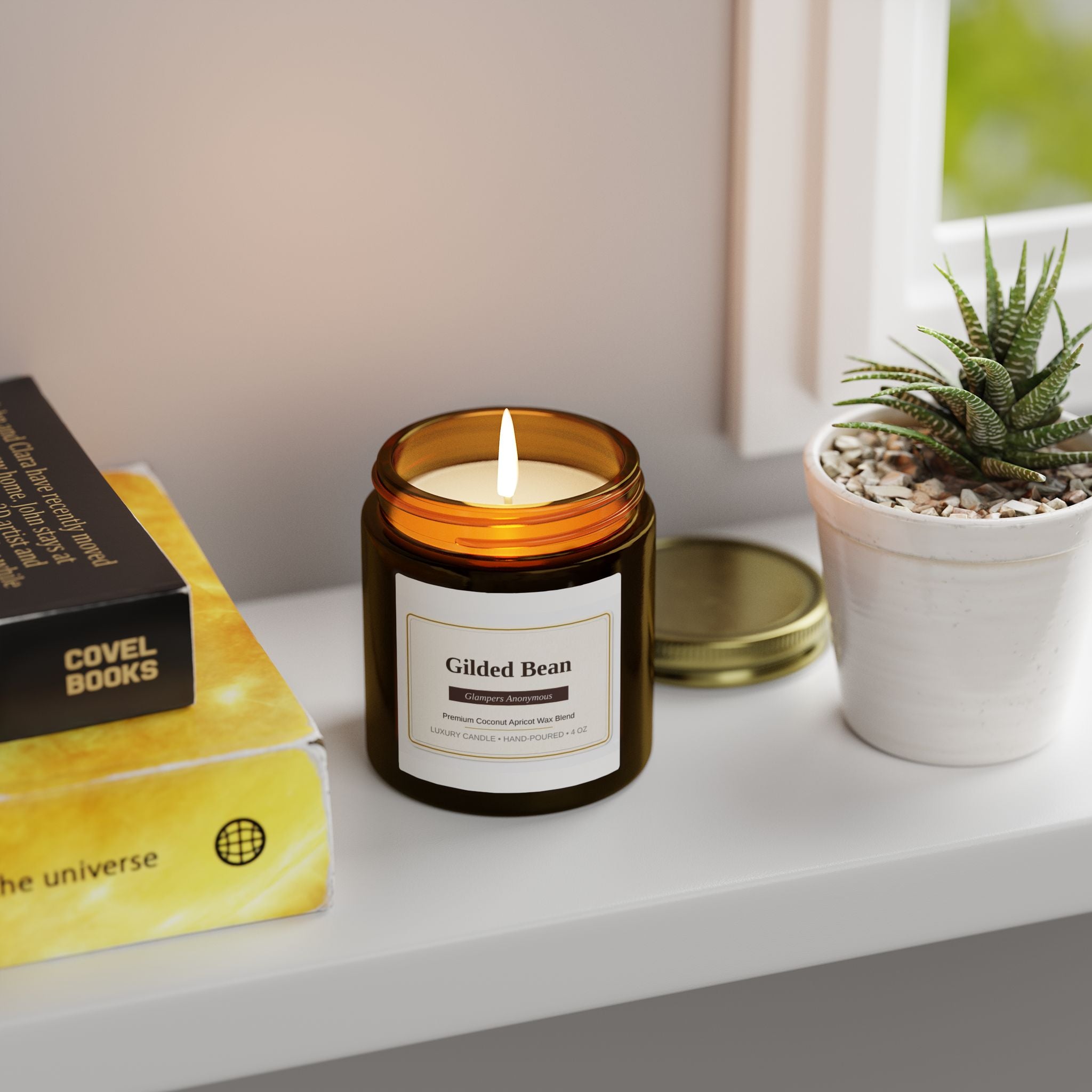 Gilded Bean  Scented Candle | Vanilla Jar Candle 4 oz