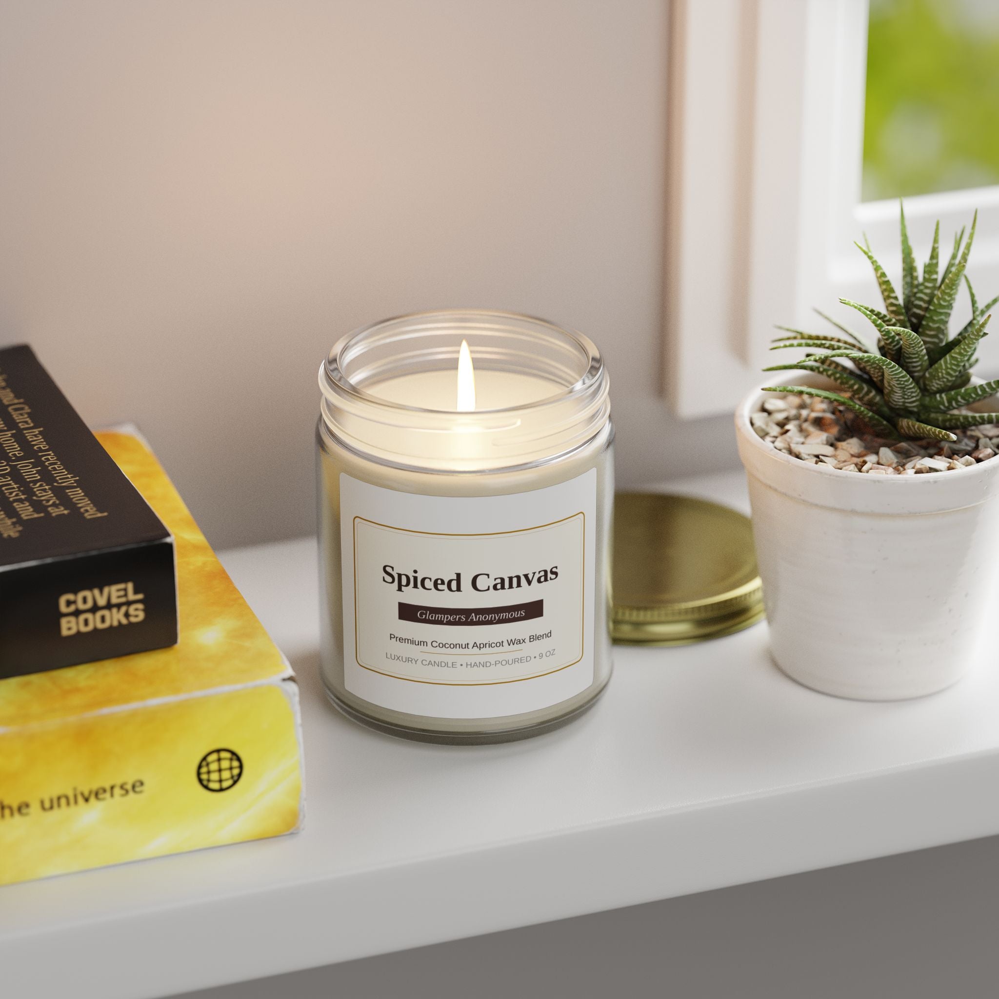 Spiced Canvas Non-toxic Scented Candle | Cinnamon Chai Scent Jar Candle 9 oz