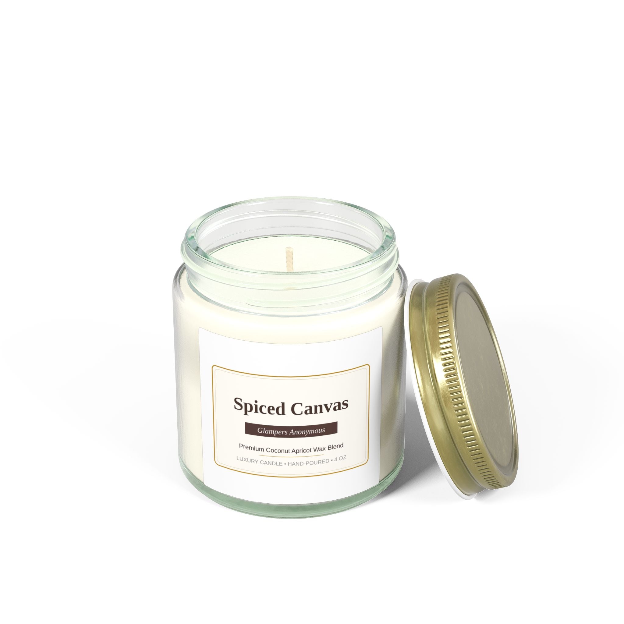 Spiced Canvas Non-toxic Scented Candle | Cinnnamon Chai scent- Jar Candle 4 oz