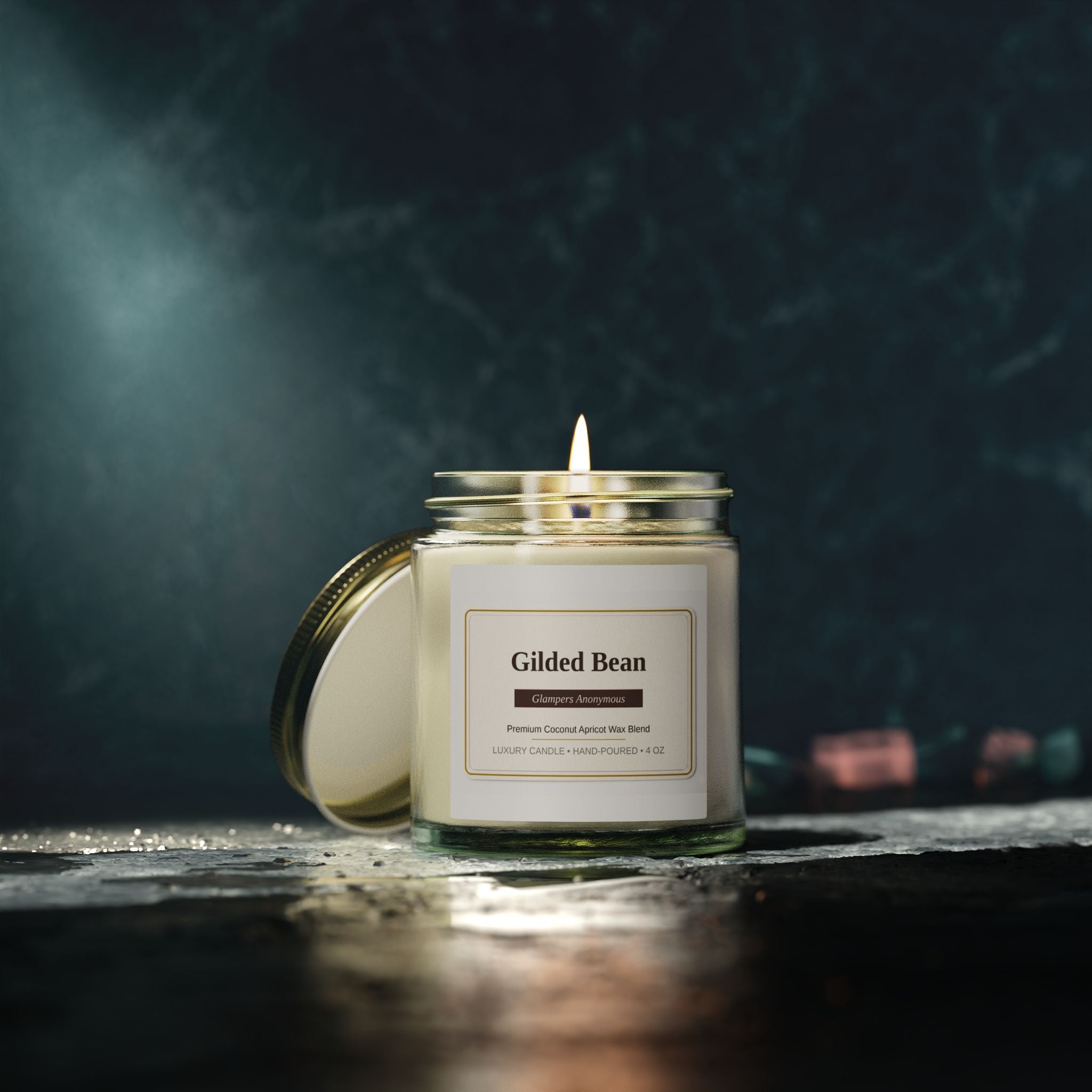 Gilded Bean  Scented Candle | Vanilla Jar Candle 4 oz