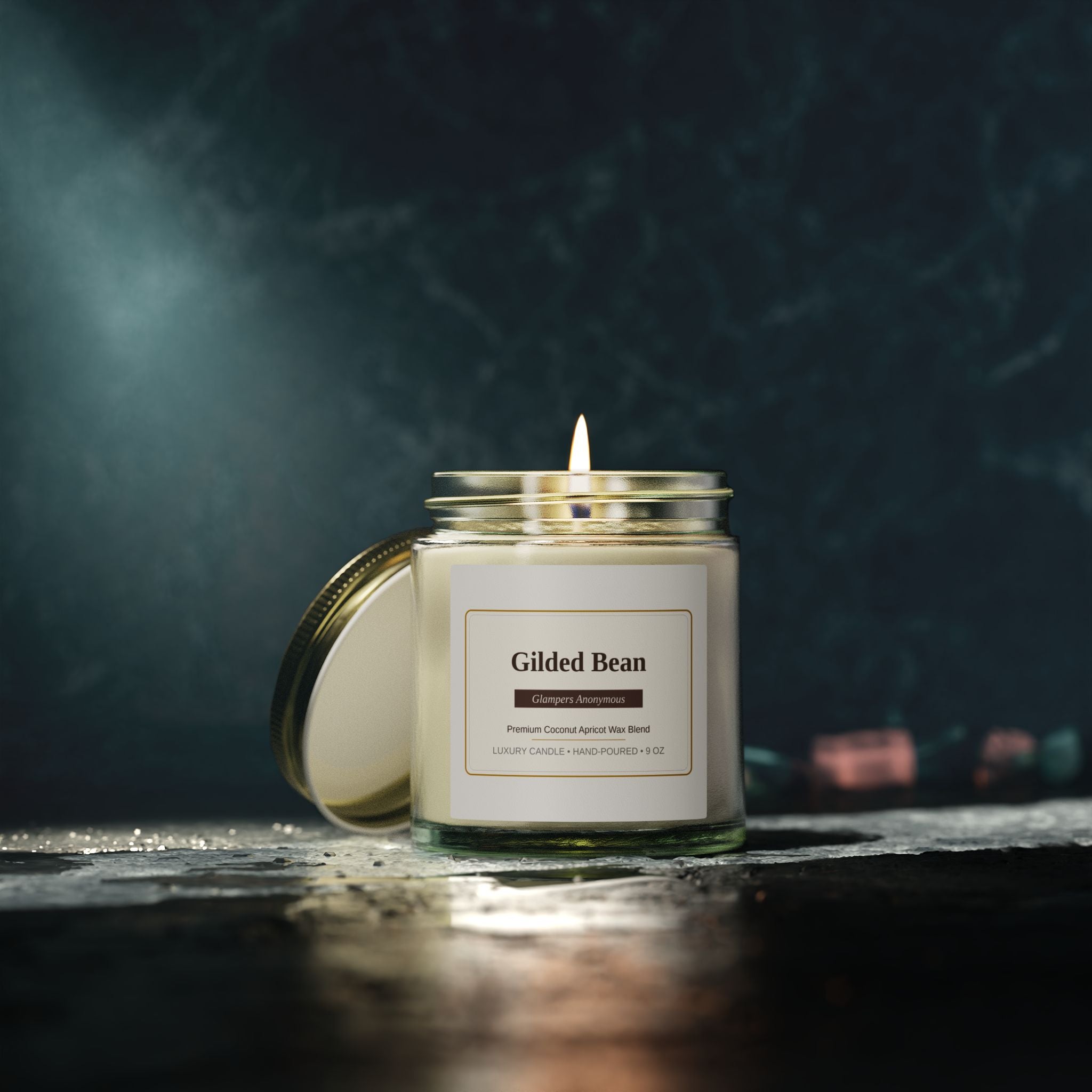 Gilded Bean  Scented Candle | Vanilla Jar Candle 9 oz