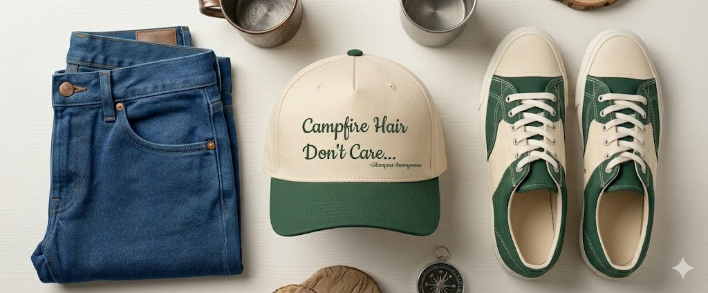 Glampers Cap-Glamping Hat-Campfire Hair Dont Care